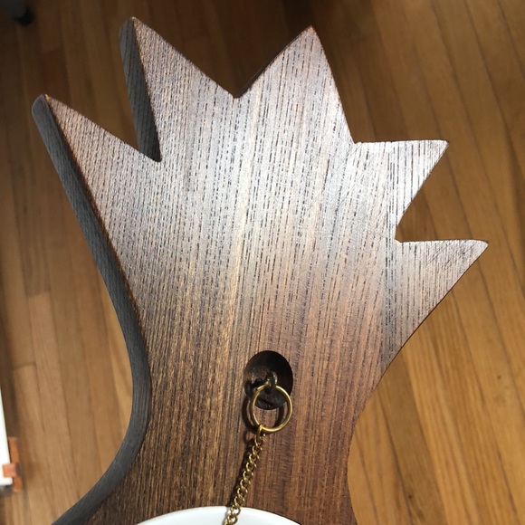 Vintage Japan Wood Pineapple Cheese Platter Server With Tile Insert And Knife - Picture 4 of 16